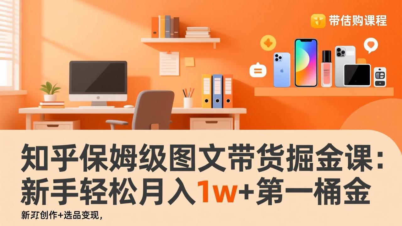 （17353期）知乎保姆级图文带货掘金课：账号打造+爆文创作+选品变现，新手轻松月入1w+第一桶金 - 臻优资源网