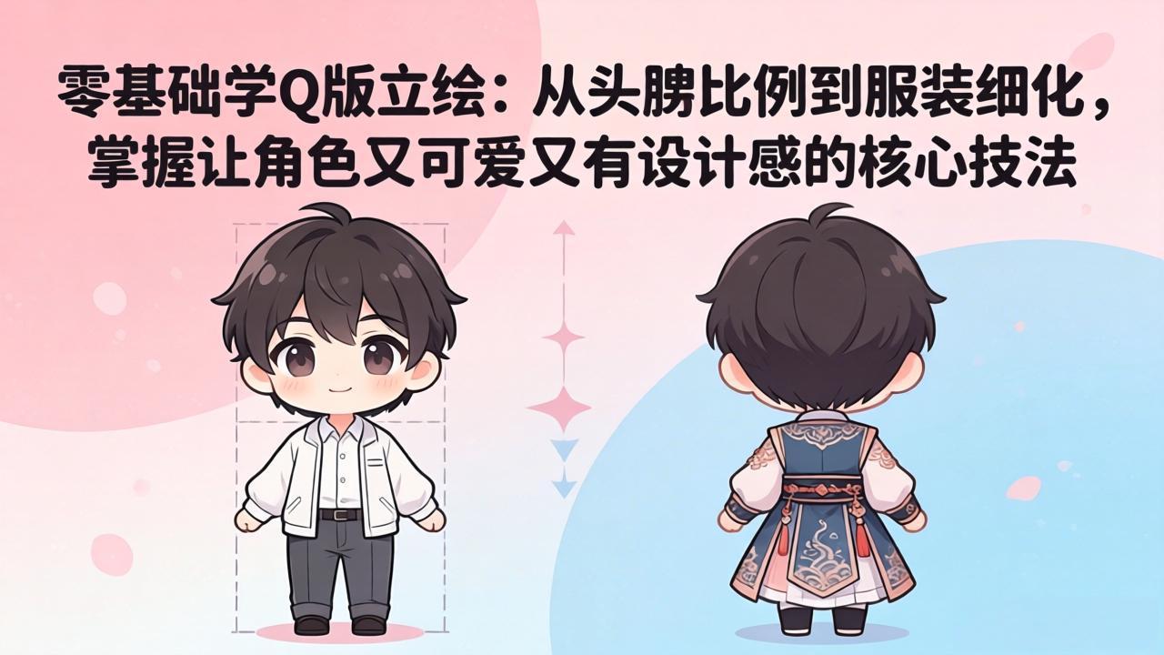 （18036期）零基础学Q版立绘：从头身比例到服装细化，掌握让角色又可爱又有设计感的核心技法 - 臻优资源网