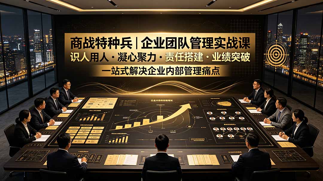 （19534期）商战特种兵｜企业团队管理实战课：识人用人｜凝心聚力｜责任搭建｜业绩突破，一站式解决企业内部管理痛点 - 臻优资源网