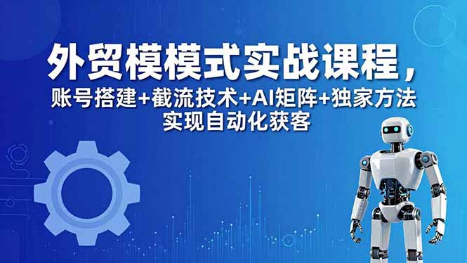 （18367期）外贸新模式实战课程-更新5月，账号搭建+截流技术+AI矩阵+独家方法实现自动化获客 - 臻优资源网