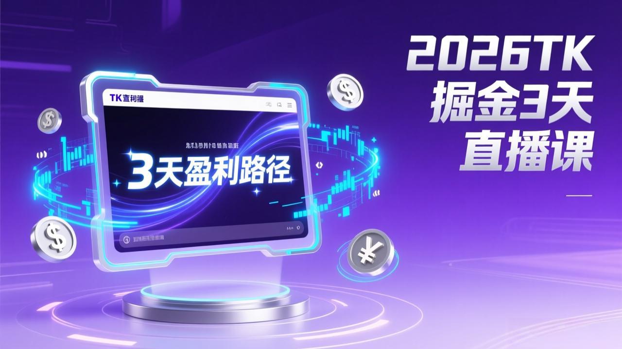 （17147期）2026TK掘金直播课，起号涨粉+直播带货+商单变现+3天打通盈利路径，月入过万美金 - 臻优资源网