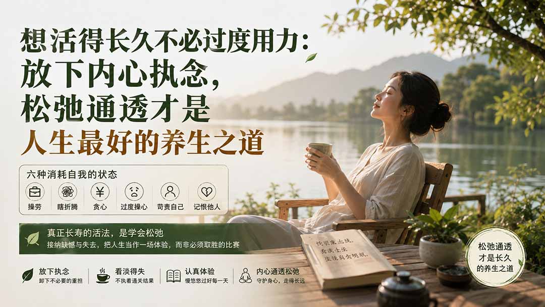 （20007期）付费文章：想活得长久不必过度用力：放下内心执念，松弛通透才是人生最好的养生之道 - 臻优资源网