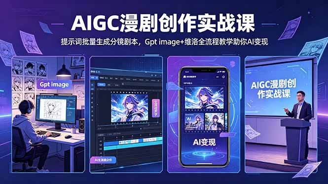 （18482期）AIGC漫剧创作实战课-更新5月16，提示词批量生成分镜剧本，Gpt image+维洛全流程教学助你AI变现 - 臻优资源网