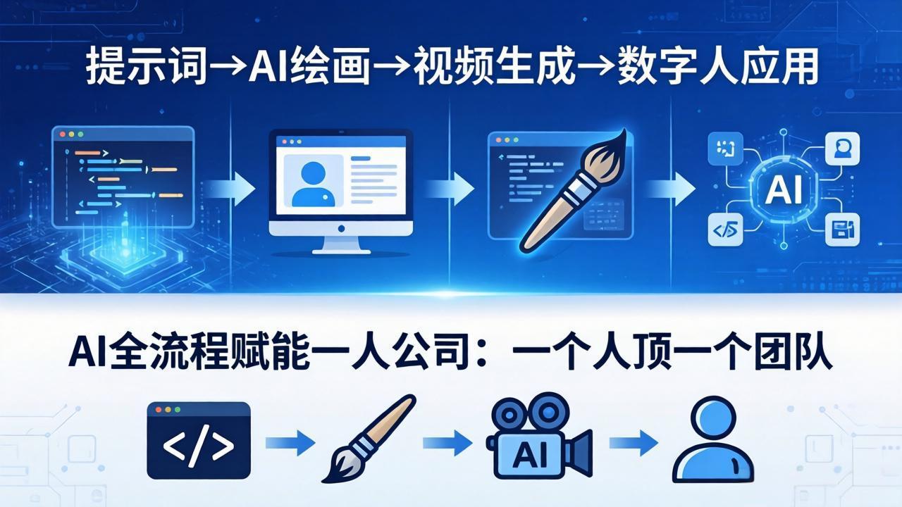 （18265期）AI全流程赋能一人公司：提示词、绘画、视频、数字人、编程，一个人顶一个团队 - 臻优资源网