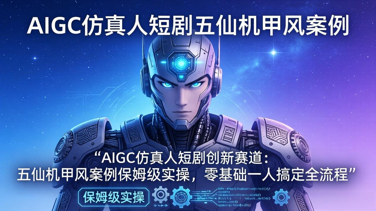 （17961期）AIGC仿真人短剧创新赛道：五仙机甲风案例保姆级实操，零基础一人搞定全流程 - 臻优资源网