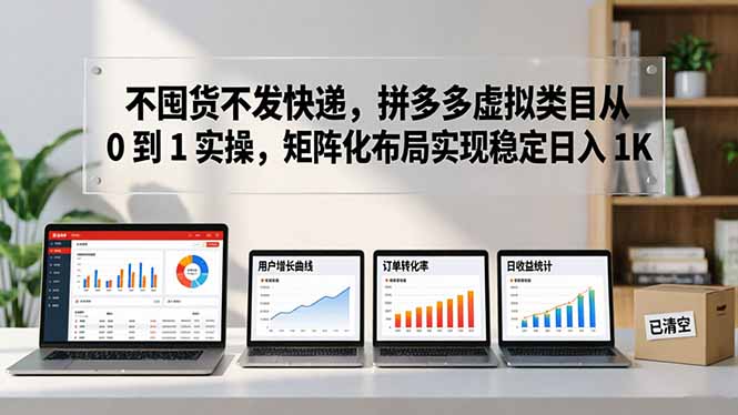 （17989期）不囤货不发快递，拼多多虚拟类目从 0 到 1 实操，矩阵化布局实现稳定日入 1K - 臻优资源网