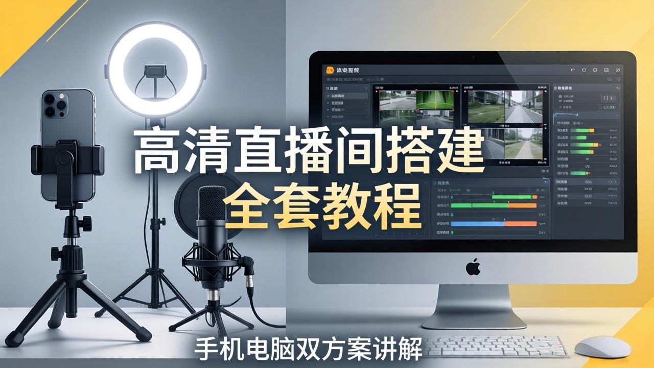 （18104期）高清直播间搭建全套教程，手机电脑双方案讲解，设备选型调试多机位实操教学 - 臻优资源网