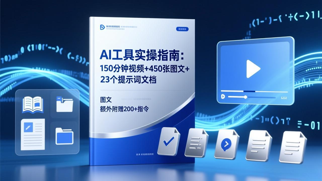 （17504期）AI工具实操指南：150分钟视频+450张图文+23个提示词文档，额外附赠200+指令 - 臻优资源网