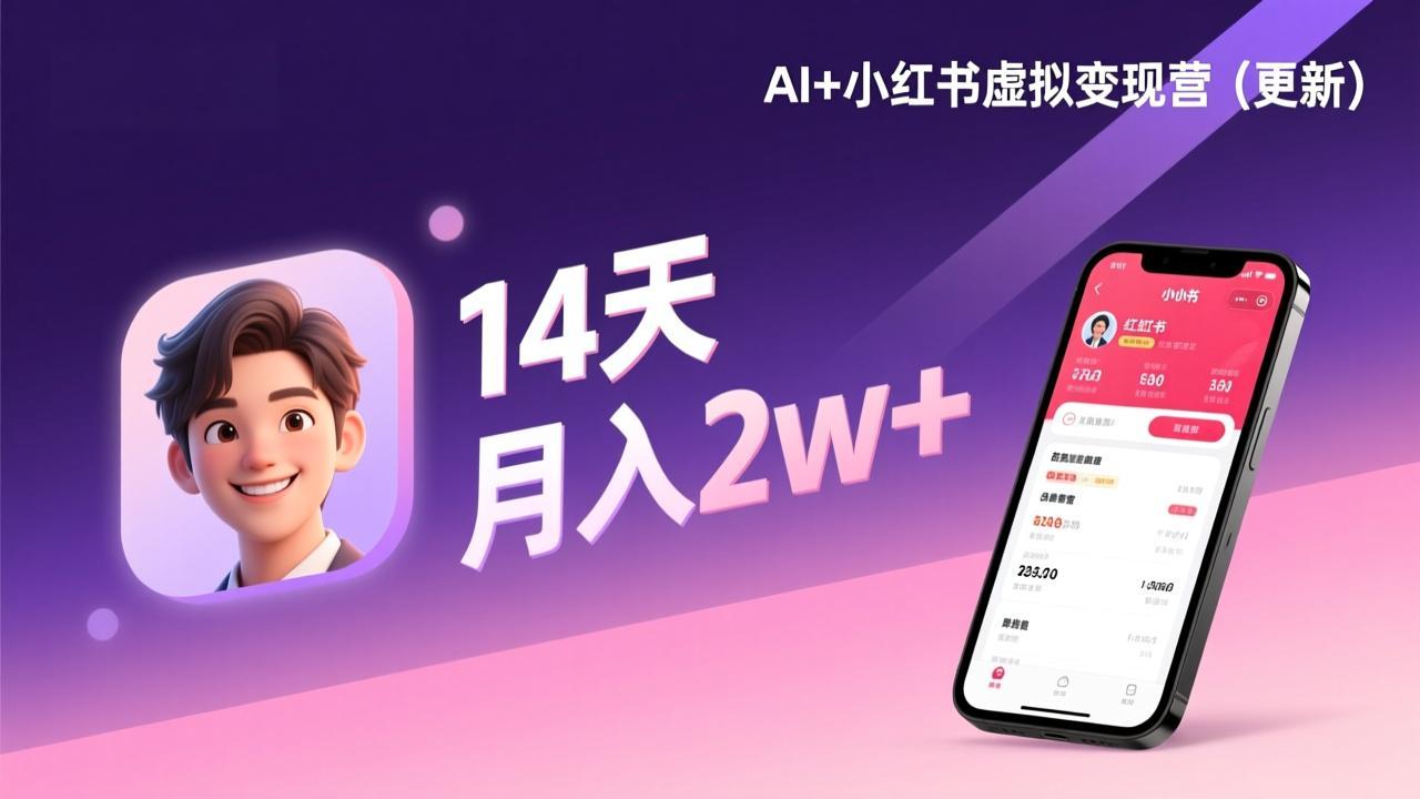 （17275期）AI+小红书虚拟变现营（更新），14天掌握选品、笔记、成交，打造自动化月入2w+事业 - 臻优资源网