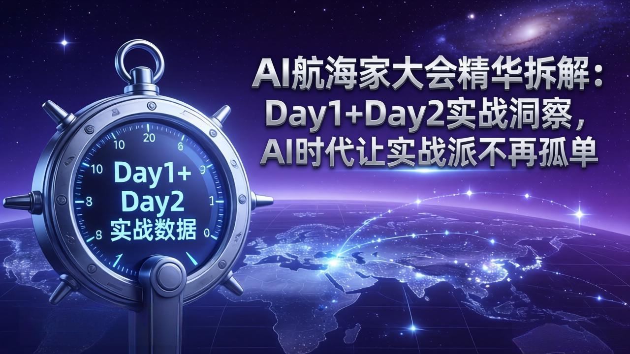 （17867期）AI航海家大会精华拆解：Day1+Day2实战洞察，AI时代让实战派不再孤单 - 臻优资源网