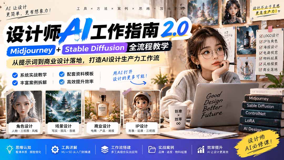 (20562期)《设计师AI工作指南 2.0》-无水印课:从思维落地,解锁 AI 设计生产力 - 臻优资源网