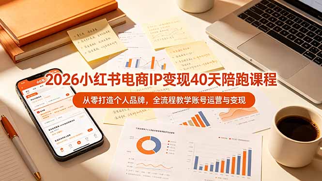 (19103期)2026小红书电商IP变现40天陪跑课程-11期,从零打造个人品牌,全流程教学账号运营与变现 - 臻优资源网