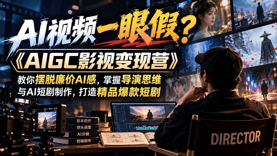 （21133期）【无水印】AI视频一眼假？《AIGC影视变现营》教你摆脱廉价AI感，掌握导演思维与AI短剧制作，打造精品爆款短剧 - 臻优资源网