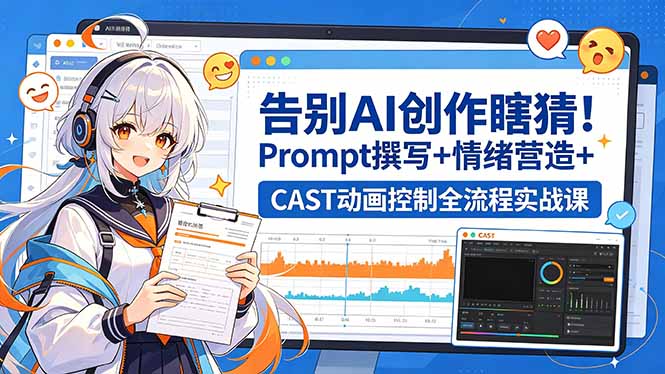 （18473期）告别AI创作瞎猜！Prompt撰写+情绪营造+CAST动画控制全流程实战课 - 臻优资源网