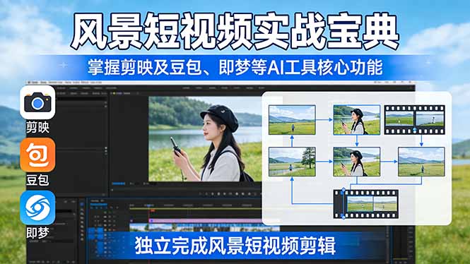 （17704期）风景短视频实战宝典：掌握剪映及豆包、即梦等AI工具的核心功能，独立完成风景短视频剪辑 - 臻优资源网