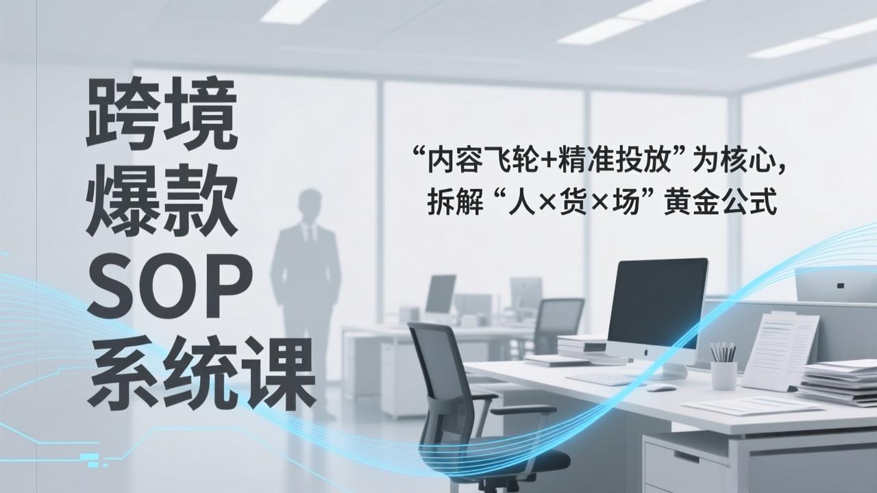（17370期）跨境爆款SOP系统课，“内容飞轮+精准投放”为核心，拆解“人×货×场”黄金公式 - 臻优资源网