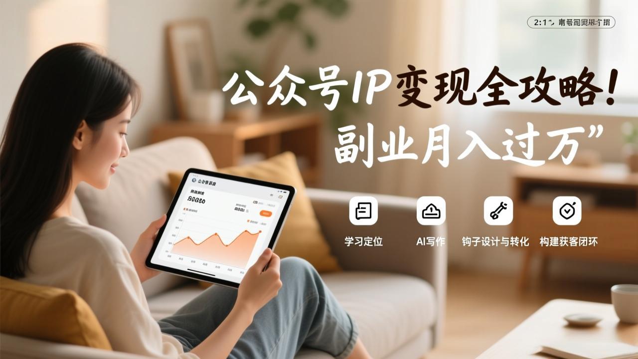 （17275期）公众号IP变现全攻略，学习定位、AI写作、钩子设计与转化，构建获客闭环，副业月入过万 - 臻优资源网