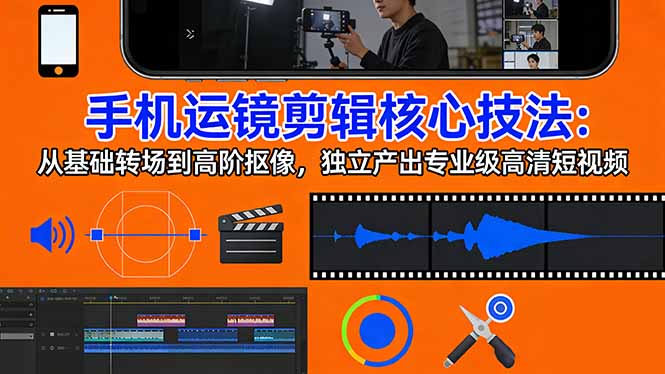 （17702期）手机运镜 剪辑核心技法：从基础转场到高阶抠像，独立产出专业级高清短视频 - 臻优资源网
