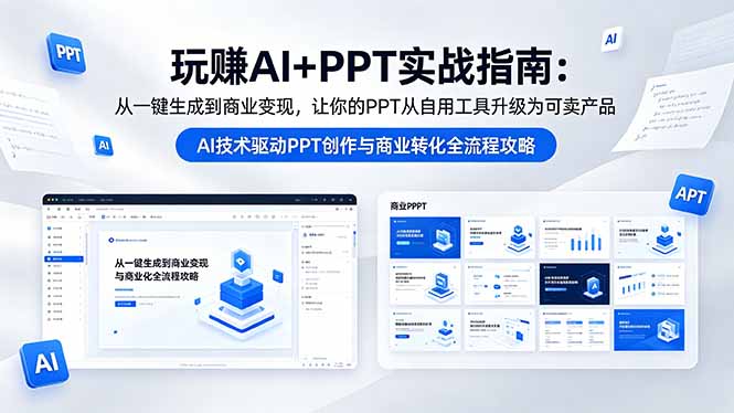 （18448期）玩赚AI+PPT实战指南-更新5月13：从一键生成到商业变现，让你的PPT从自用工具升级为可卖产品 - 臻优资源网
