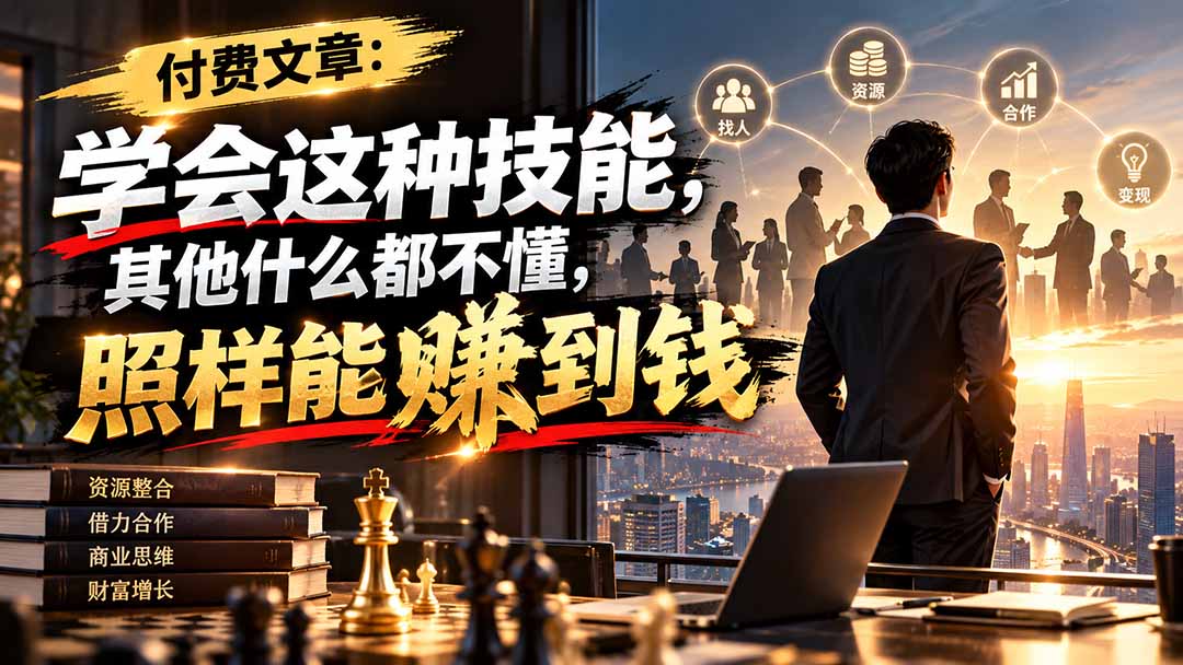 （20920期）付费文章：学会这种技能，其他什么都不懂，照样能賺到钱 - 臻优资源网
