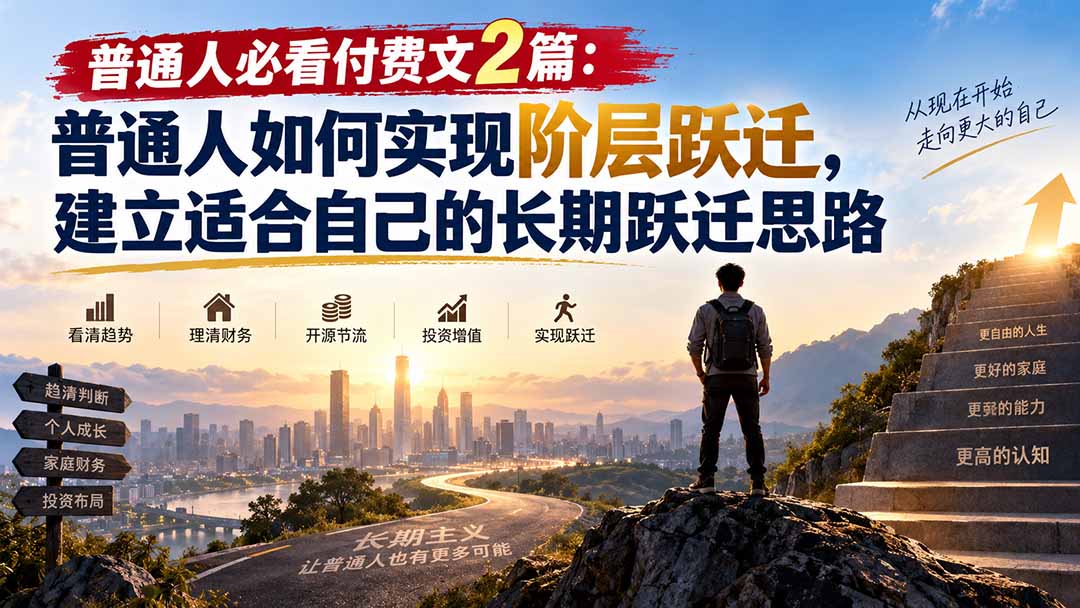 （20262期）普通人必看付费文2篇：普通人如何实现阶层跃迁，建立适合自己的长期跃迁思路 - 臻优资源网