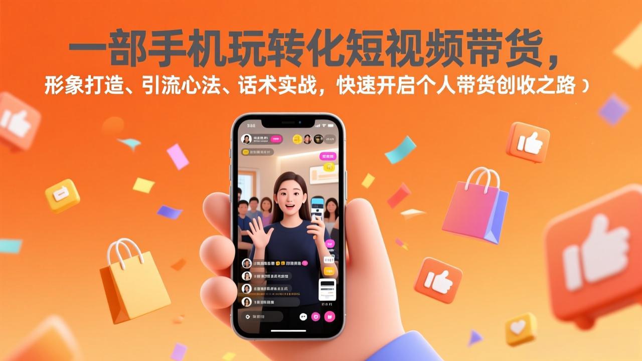 （17356期）一部手机玩转化短视频带货，形象打造、引流心法、话术实战，快速开启个人带货创收之路 - 臻优资源网