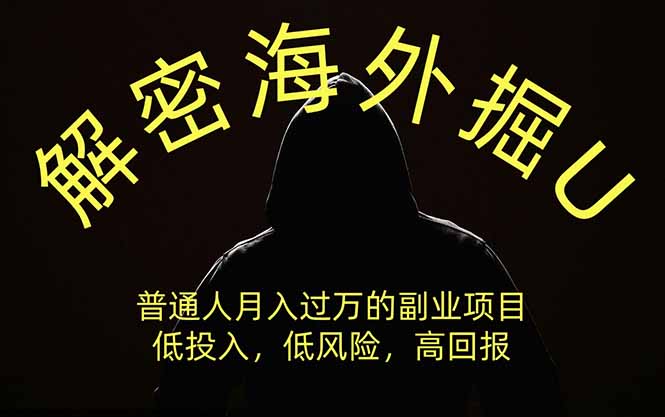 （19841期）解密海外掘U，普通人月入过万的副业项目，低投入、低风险高回报，没有之一 - 臻优资源网