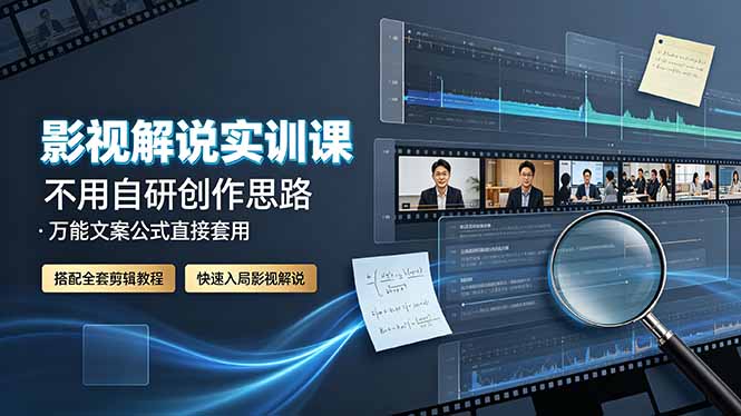 （19183期）影视解说实训课：不用自研创作思路，万能文案公式直接套用，搭配全套剪辑教程，快速入局影视解说 - 臻优资源网