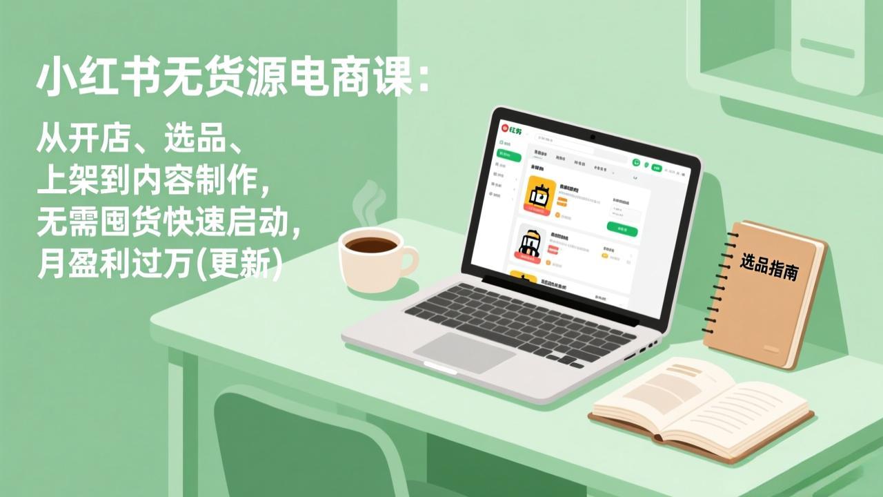 （17150期）小红书无货源电商课：从开店、选品、上架到内容制作，无需囤货快速启动，月盈利过万(更新) - 臻优资源网