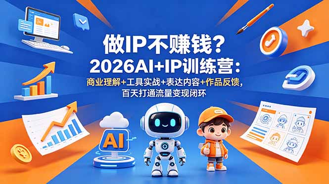 （18839期）做IP不赚钱？2026AI+IP训练营：商业理解+工具实战+表达内容+作品反馈，百天打通流量变现闭环 - 臻优资源网
