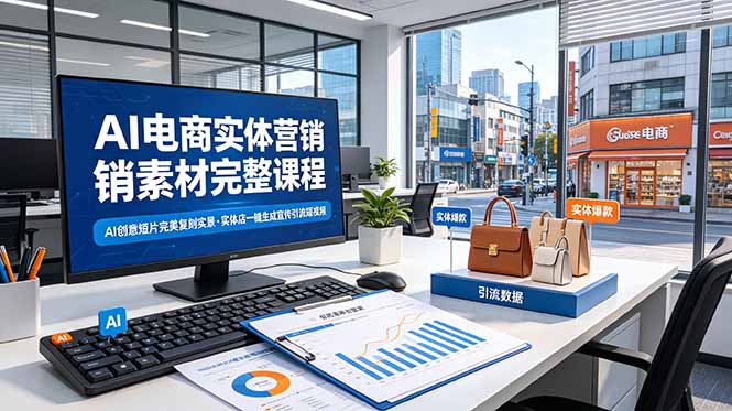 （19076期）AI电商实体营销素材完整课程，AI创意短片完美复刻实景，实体店一键生成宣传引流短视频 - 臻优资源网