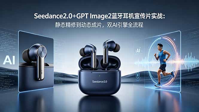 （18730期）Seedance2.0+GPT Image2蓝牙耳机宣传片实战：静态精修到动态成片，双AI引擎全流程 - 臻优资源网