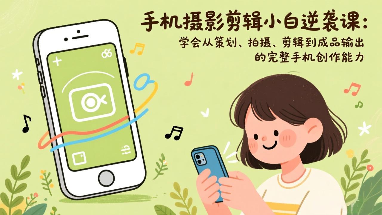 （17239期）手机摄影剪辑小白逆袭课：学会从策划、拍摄、剪辑到成品输出的完整手机创作能力 - 臻优资源网