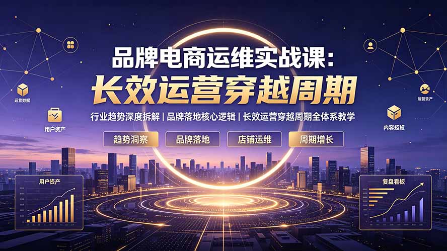 （19340期）品牌电商运维实战课：行业趋势深度拆解｜品牌落地核心逻辑｜长效运营穿越周期全体系教学 - 臻优资源网