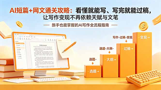 （19655期）AI短篇+网文通关攻略-更新：看懂就能写、写完就能过稿，让写作变现不再依赖天赋与文笔 - 臻优资源网