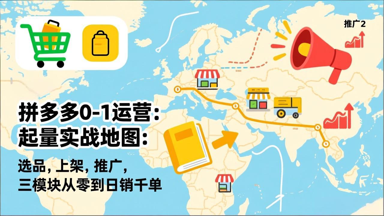 （17085期）拼多多0-1运营：起量实战地图：选品，上架，推广，三模块从零到日销千单 - 臻优资源网