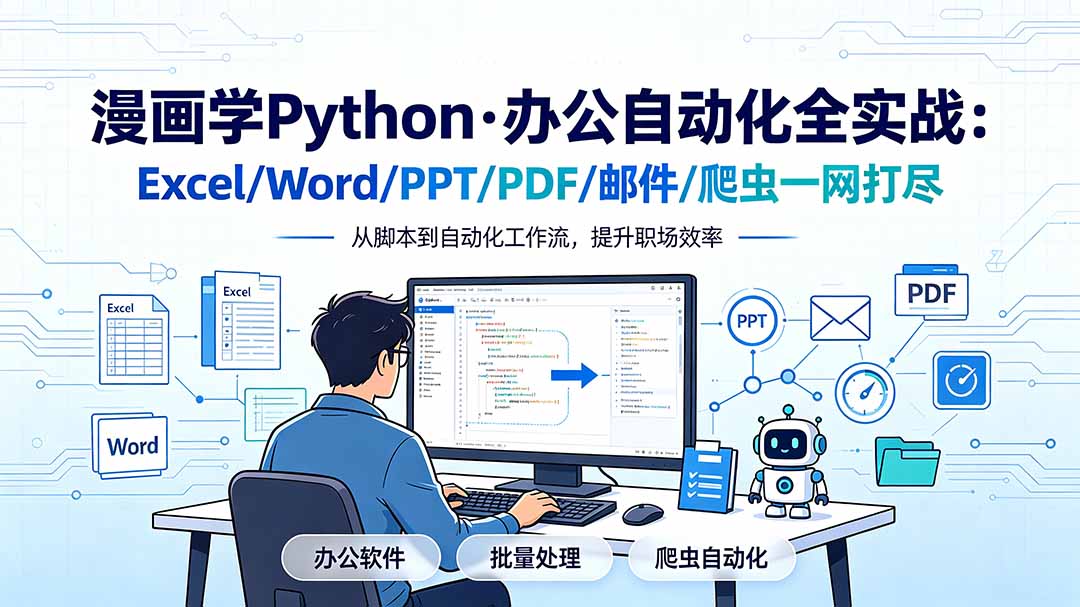 （19270期）漫画学Python·办公自动化全实战：Excel/Word/PPT/PDF/邮件/爬虫一网打尽 - 臻优资源网