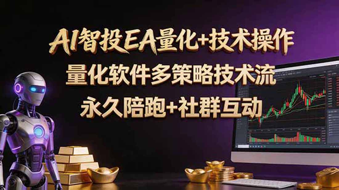 （18426期）AI智投EA量化操作技术训练营，软件自动操作，简单学习轻松上入手日入30-100U - 臻优资源网