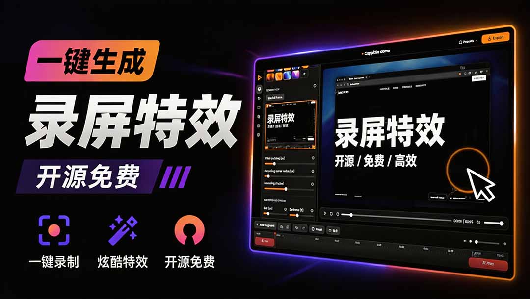 （19893期）Windows录屏神器来了！一键添加自动缩放、光标润色与画面美化效果，轻松省下笔录屏软件费用 Capptivo - 臻优资源网