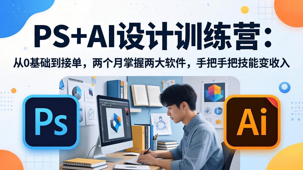 （17885期）PS+AI设计训练营：从0基础到接单，两个月掌握两大软件，手把手把技能变收入 - 臻优资源网