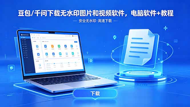 （18456期）豆包/千问下载无水印图片和视频软件，电脑软件+教程 - 臻优资源网