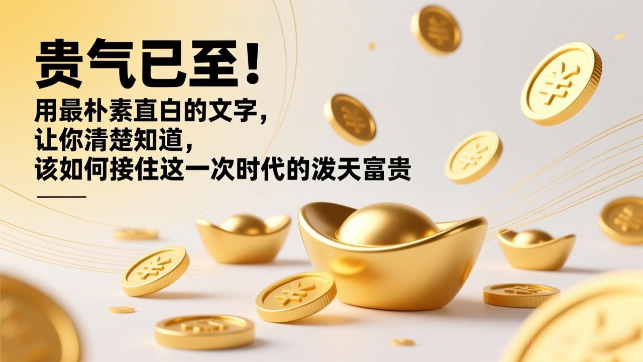 （17049期）付费文章：贵气已至！用最朴素直白的文字，让你清楚知道，该如何接住这一次时代的泼天富贵 - 臻优资源网