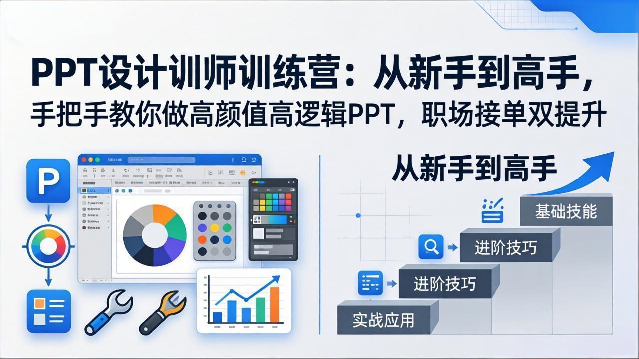 （17886期）PPT设计训师训练营：从新手到高手，手把手教你做高颜值高逻辑PPT，职场接单双提升 - 臻优资源网