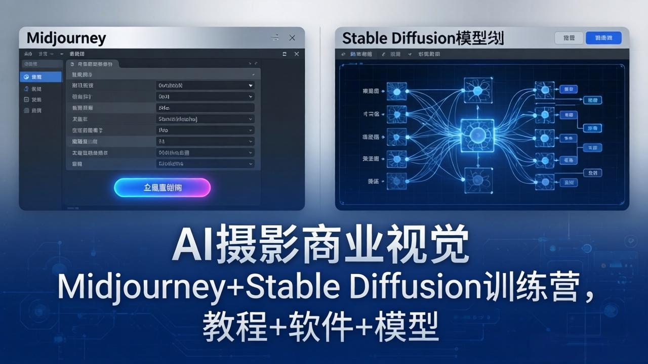 （18271期）AI摄影商业视觉Midjourney+Stable Diffusion训练营，教程+软件+模型 - 臻优资源网