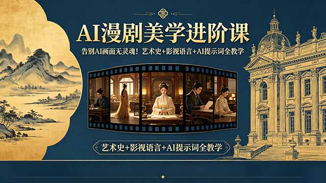 （18802期）告别AI画面无灵魂！AI漫剧美学进阶课-更新，艺术史+影视语言+AI提示词全教学 - 臻优资源网