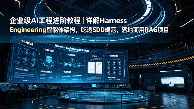（19158期）企业级AI工程进阶教程｜详解Harness Engineering智能体架构，吃透SDD规范，落地商用RAG项目 - 臻优资源网