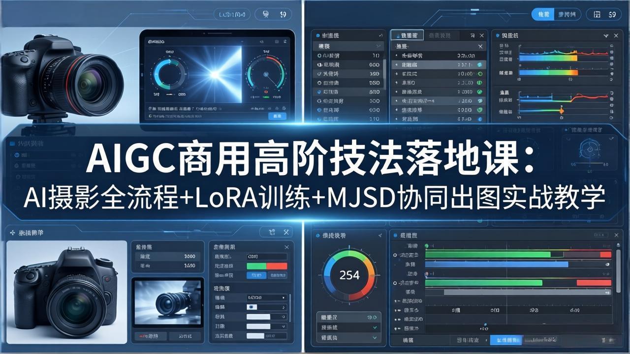 （18254期）AIGC商用高阶技法落地课：AI摄影全流程+LoRA训练+MJSD协同出图实战教学 - 臻优资源网