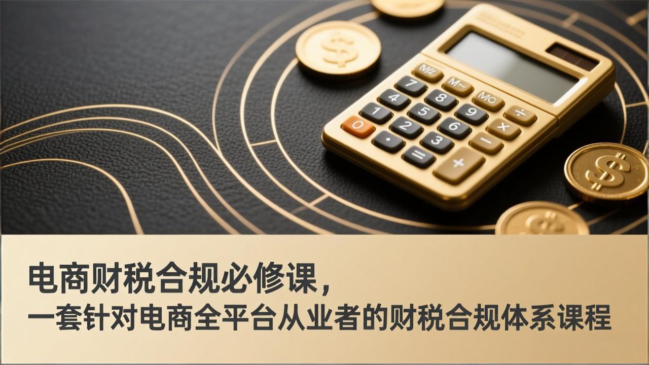（17359期）电商财税合规必修课，是一套针对电商全平台从业者的财税合规体系课程 - 臻优资源网