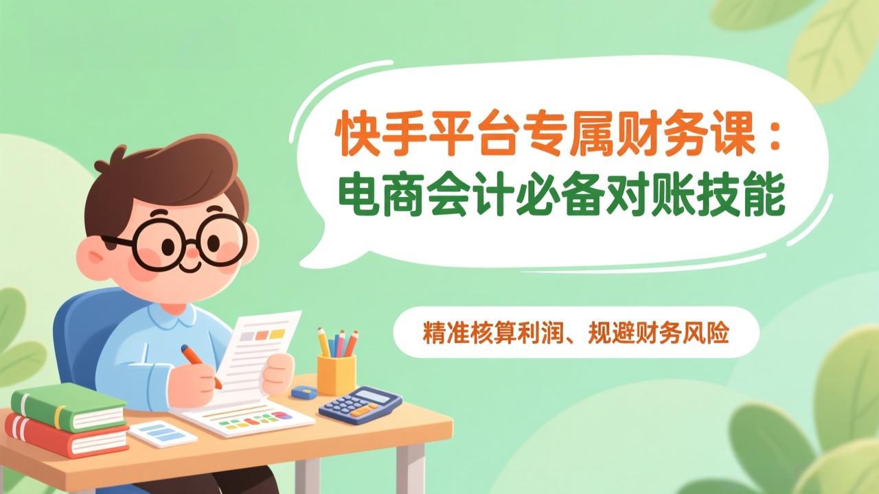 （17167期）快手平台专属财务课：电商会计必备对账技能，精准核算利润、规避财务风险 - 臻优资源网