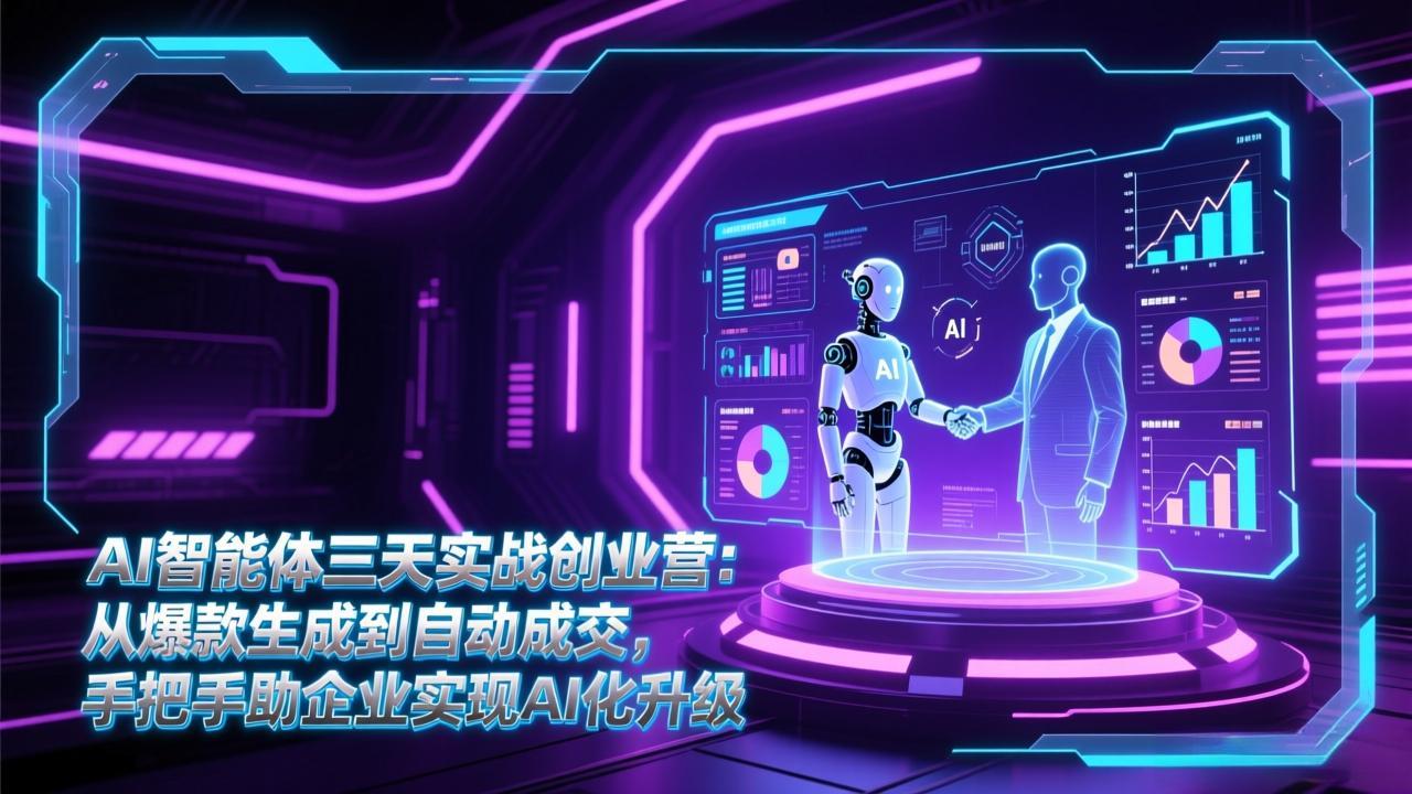 （17176期）AI智能体三天实战创业营：从爆款生成到自动成交，手把手助企业实现AI化升级 - 臻优资源网